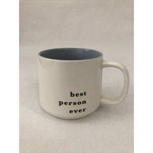 Threshold Stoneware mug Best Person Ever, white and grey inside